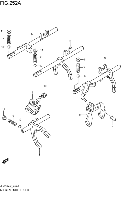 mt - gearlever fork