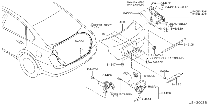 Trunk lid & fitting