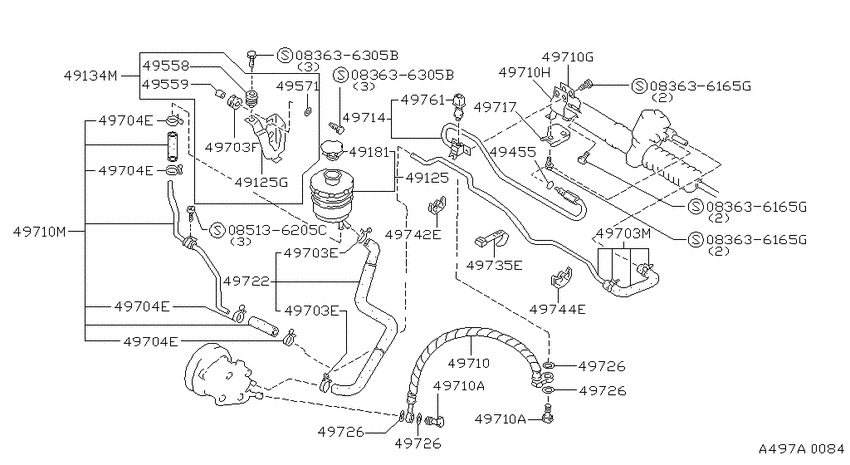Power steering piping