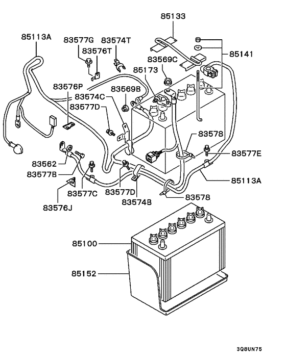 Battery cable & bracket
