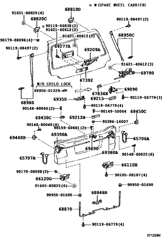 Back Door Lock & Hinge