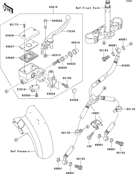 Front master cylinder