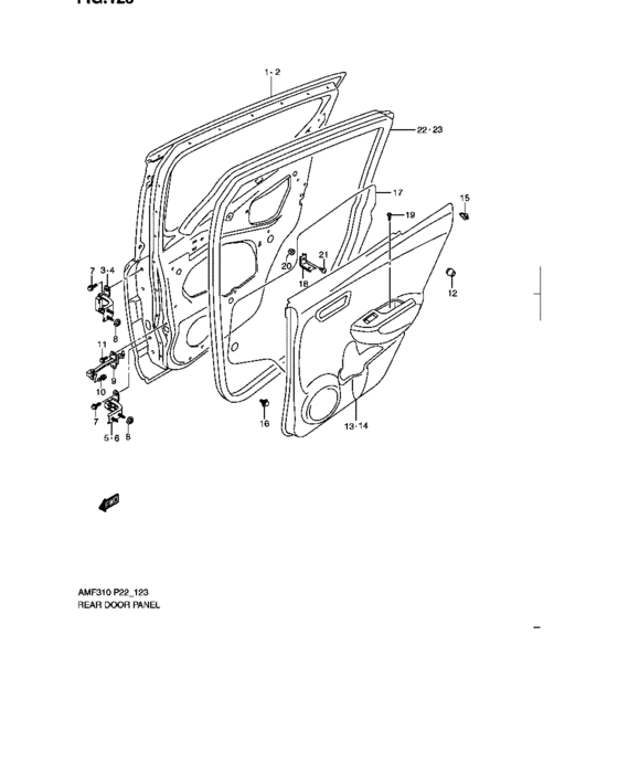Rear door panel