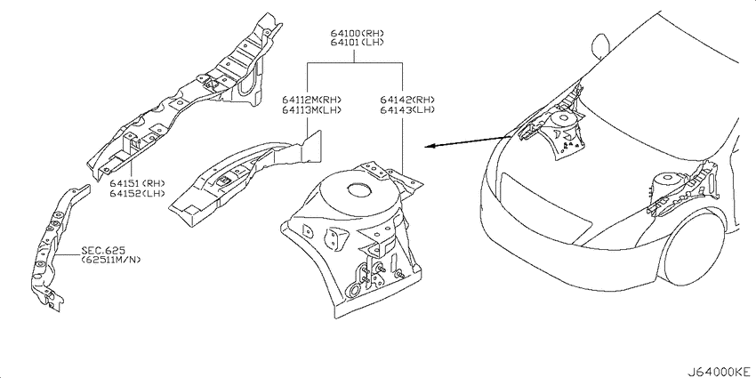 Hood ledge & fitting