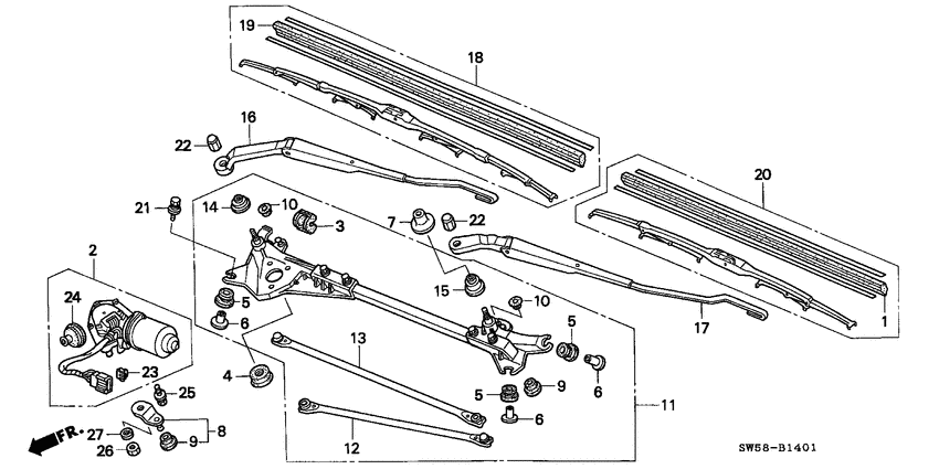 Front windshield wiper