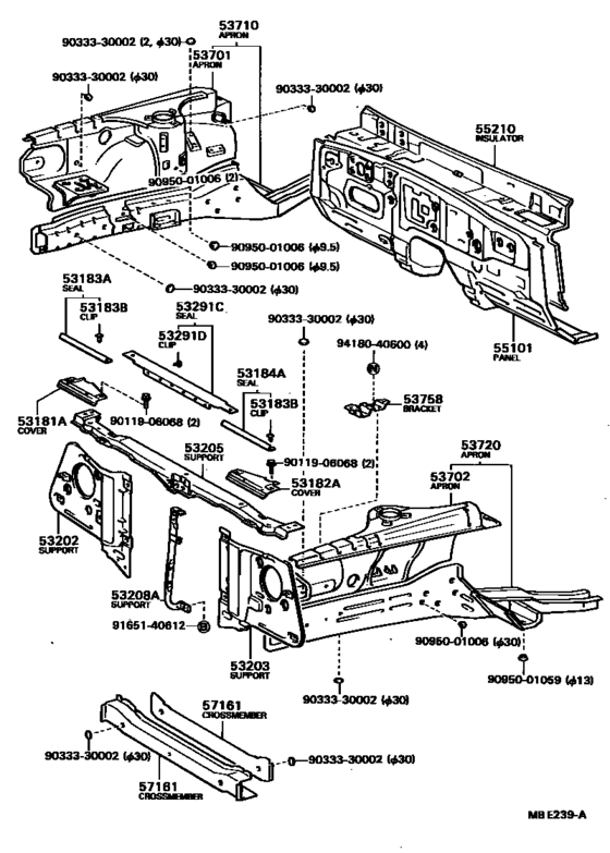 Front Fender Apron & Dash Panel