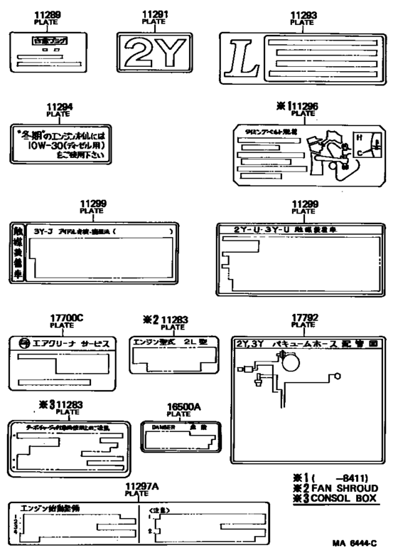 Caution Plate & Name Plate (Engine)