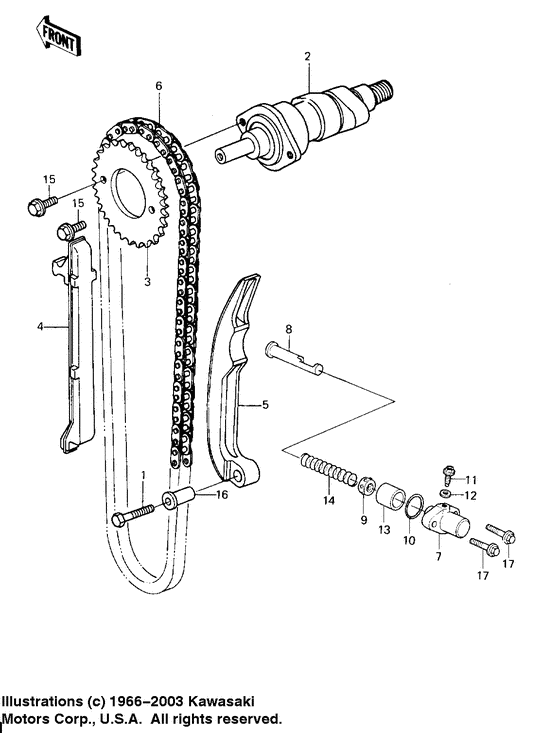 Camshaft/chain/tensioner