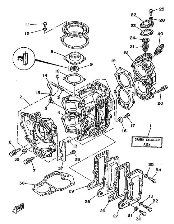 Cylinder. crankcase