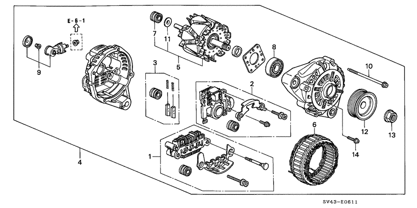 Схема генератора хонда аккорд Генератор для Honda ACCORD CE6, год: 1996. OEM запчасти - Мегазип (регион продаж