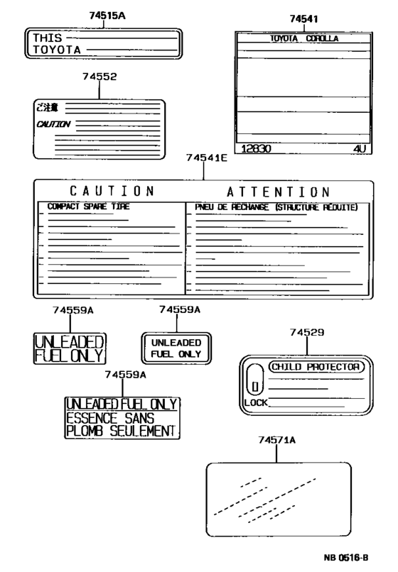 Caution Plate (Exterior & Interior)