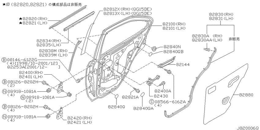 Rear door panel & fitting
