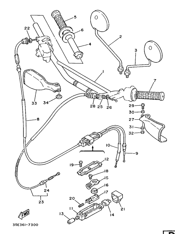 Steering handle & cable