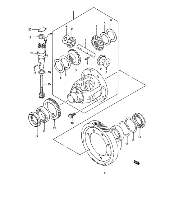 Front differential gear