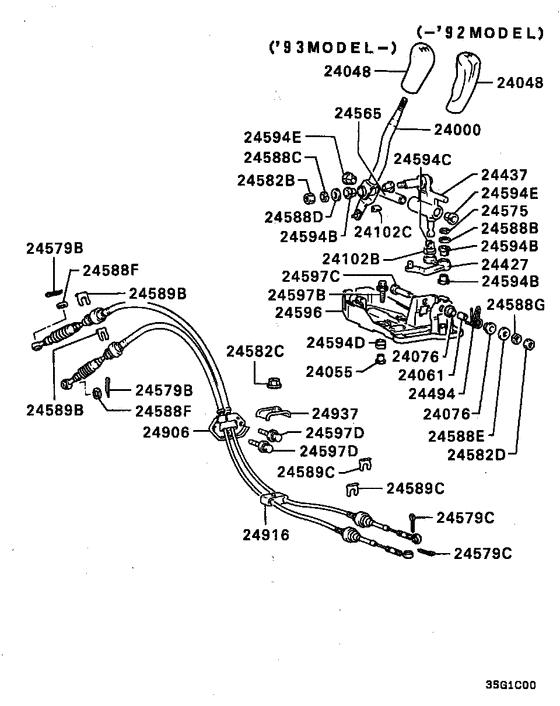M/t floor shift linkage