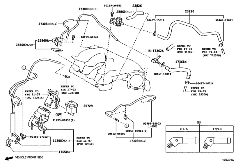 Vacuum Piping for 2016 2018 Toyota SIENNA GSL35 General sales