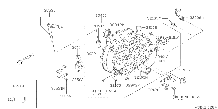Transmission case & clutch release