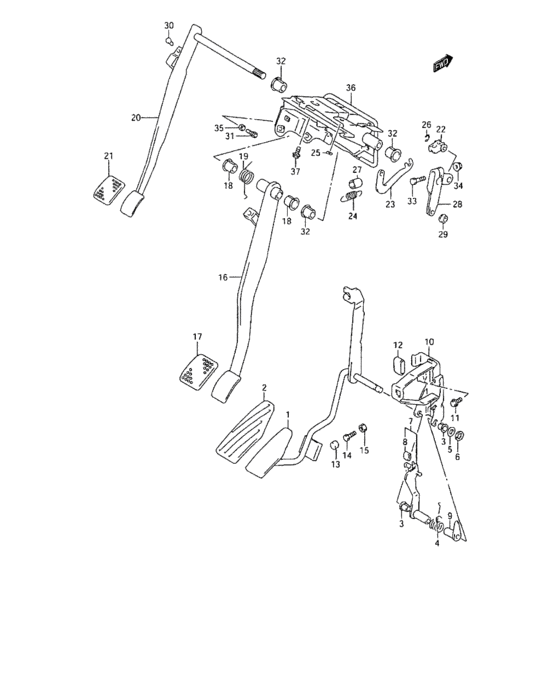 Pedal and pedal bracket