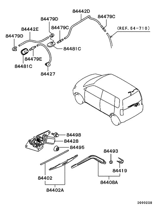 Rear window wiper & washer