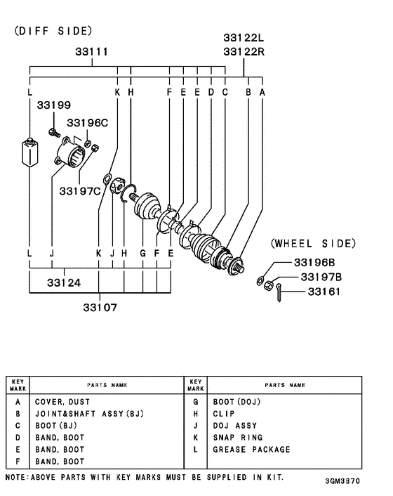 Rear axle drive shaft
