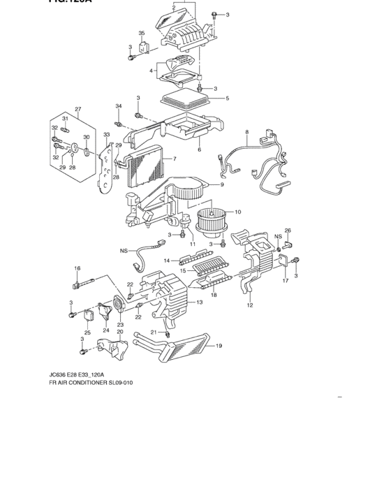 Front air conditioner/heater module