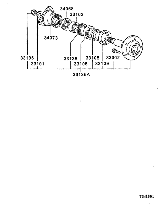 Rear axle housing & shaft