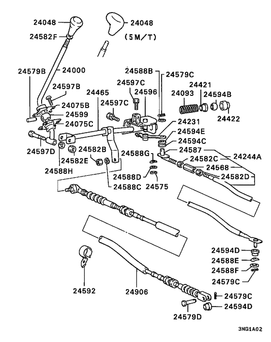 M/t floor shift linkage
