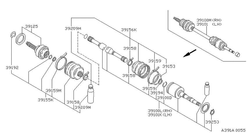 Front drive shaft (ff)