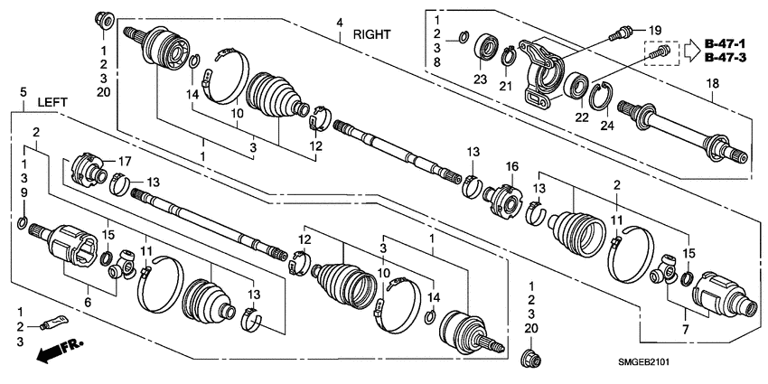 Front driveshaft/ half shaft