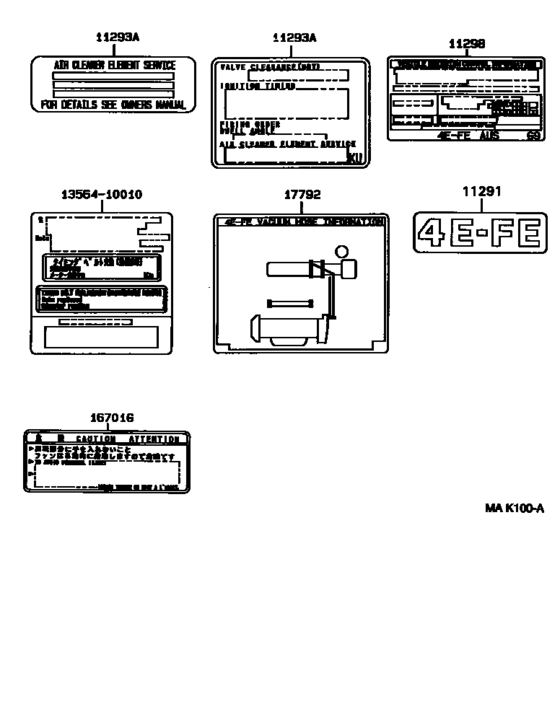 Caution Plate & Name Plate (Engine)