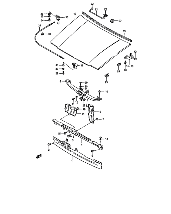Front hood panel