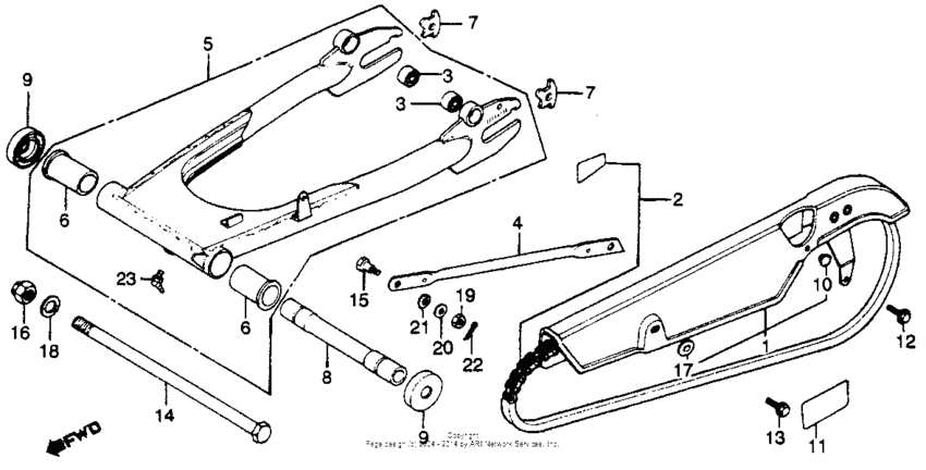 Swingarm + chain case