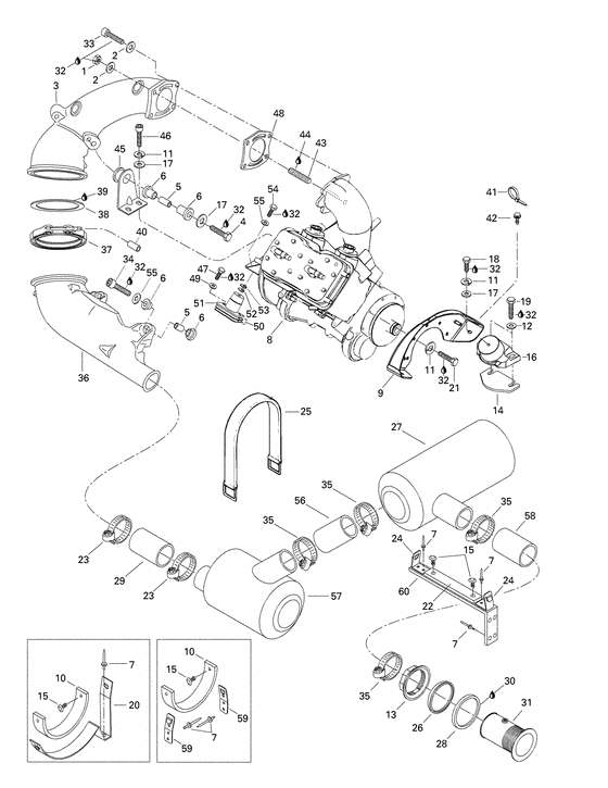01- engine support and muffler