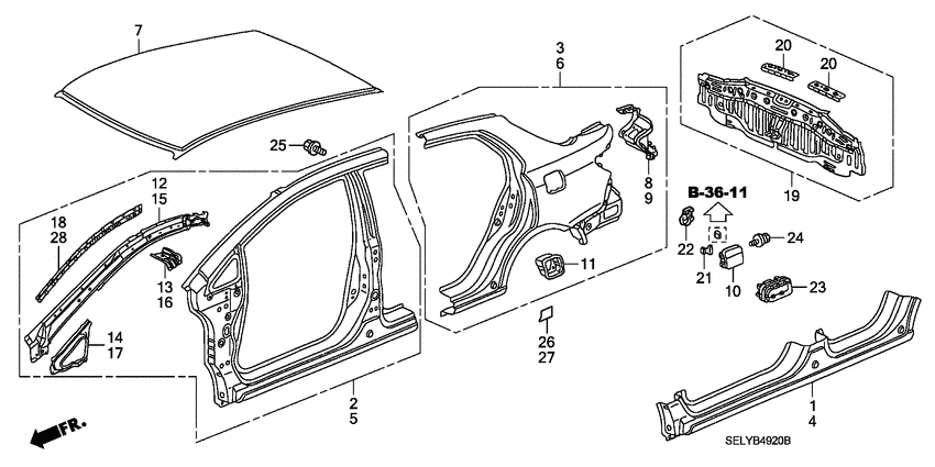 Outer panels/rear panel