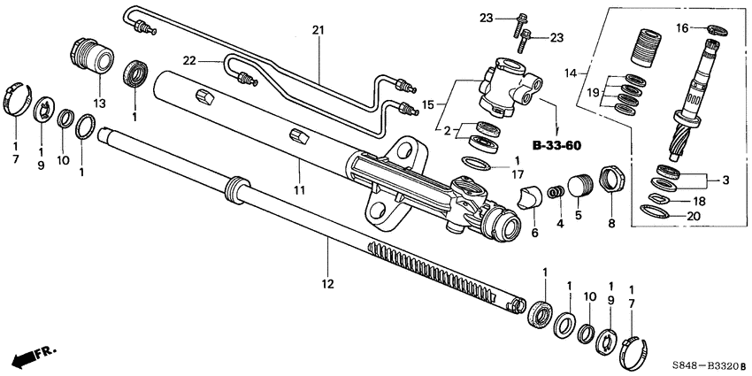 Power steering gear box components