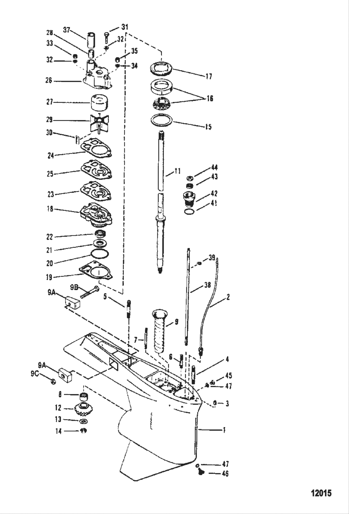 Gear Housing (Driveshaft) - Counter Rotation