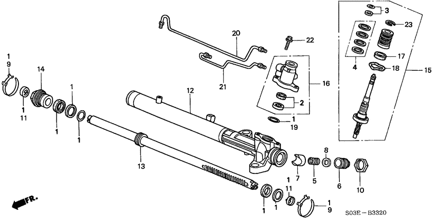 Power steering gear box components