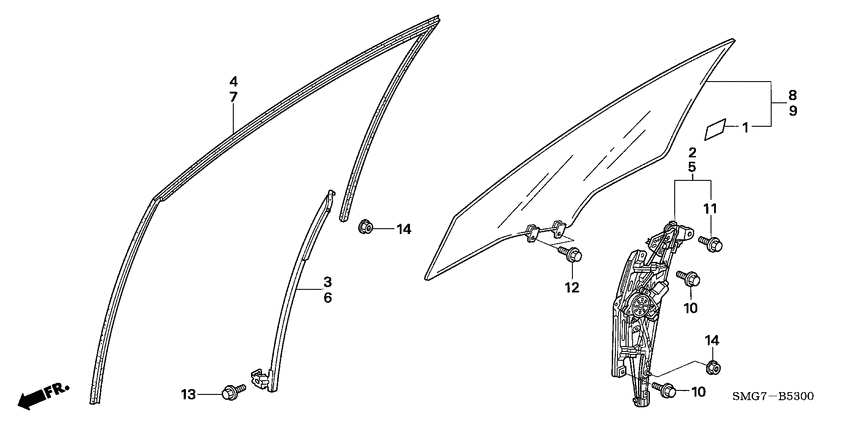 Front door windows/ regulator