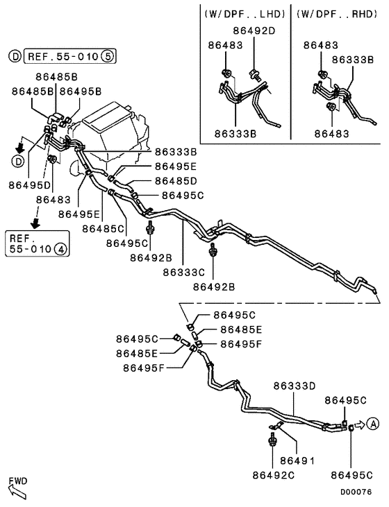 Rear heater unit & piping