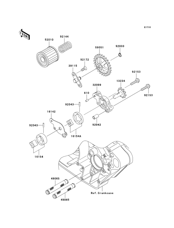 Oil pump for 2007 Kawasaki KX250/ KX252 Europe sales region