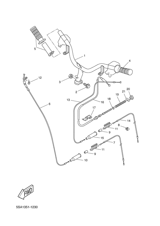 Steering handle & cable