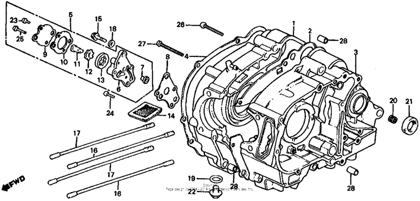 Crankcase + oil pump