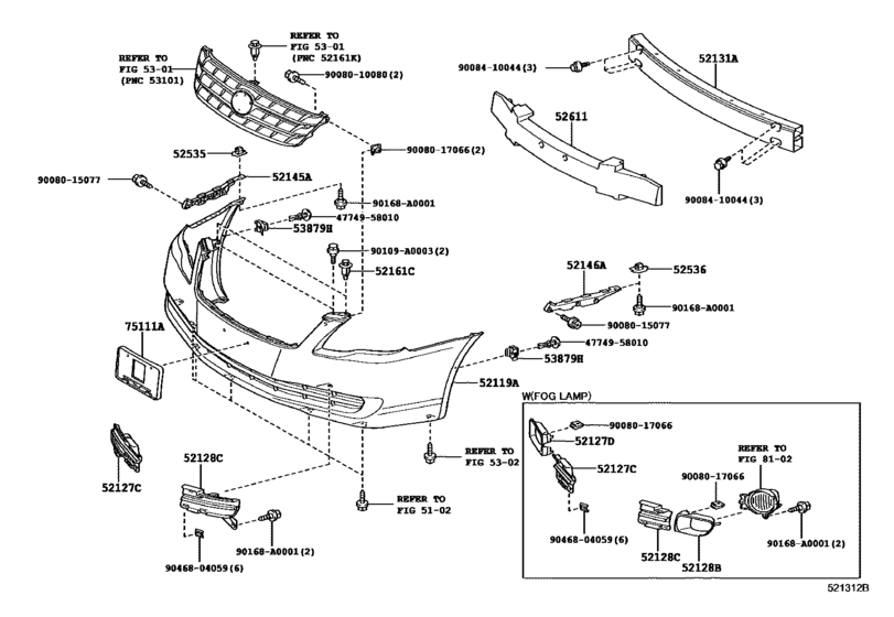 Front Bumper & Bumper Stay for 2005 2007 Toyota AVALON GSX30