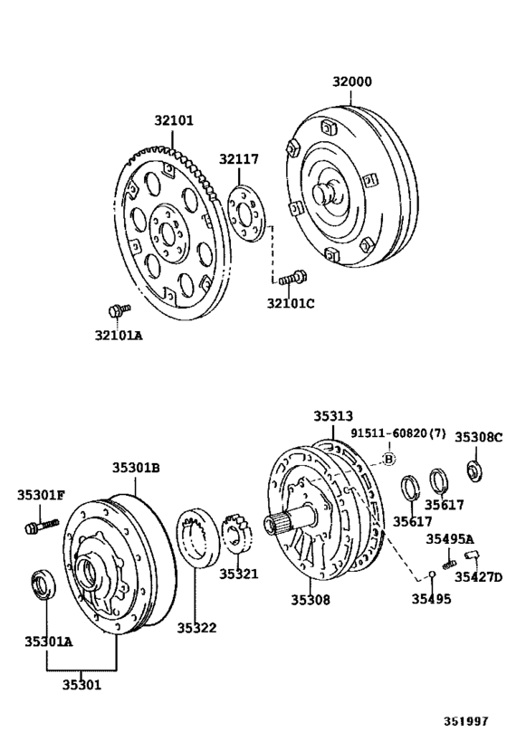 Torque Converter, Front Oil Pump & Chain (Atm)
