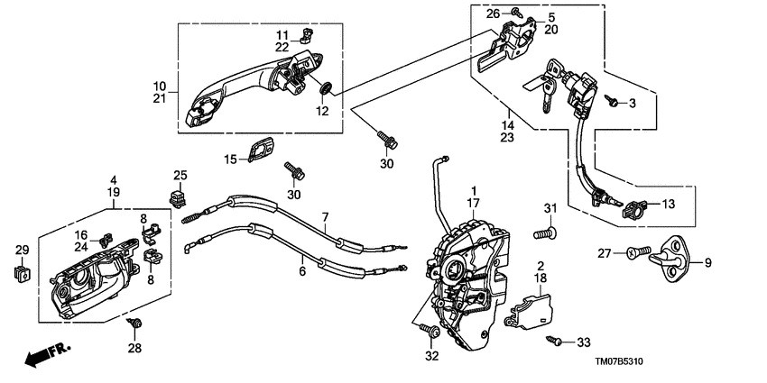 Front door lock/ outer handle