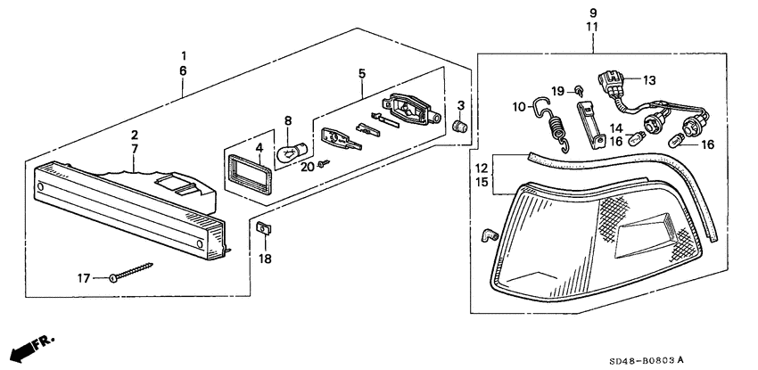Front combination light