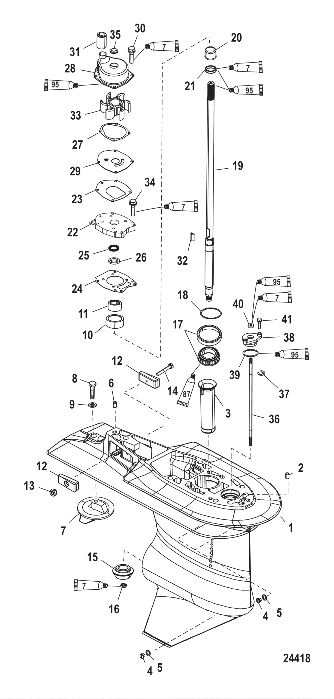 Gear Housing (Driveshaft-2.33:1)(Serial #1C033811 & Up)