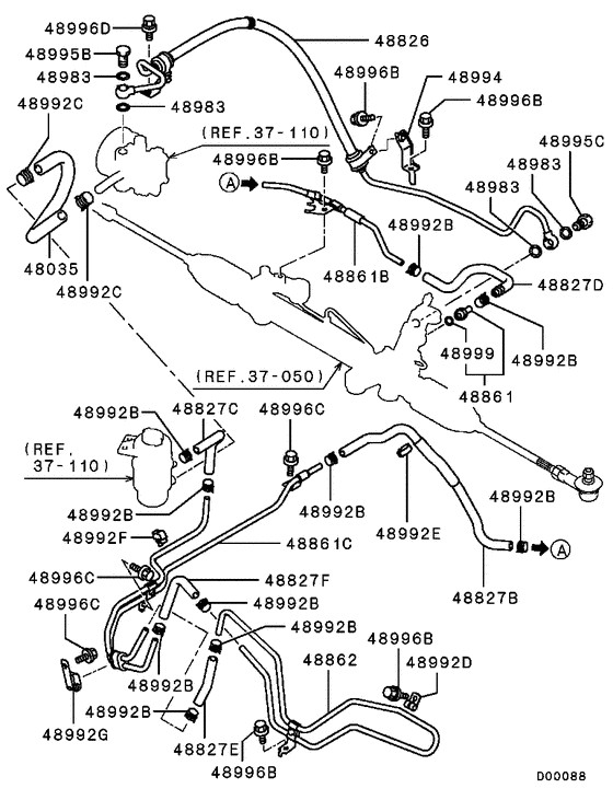 Power steering oil line