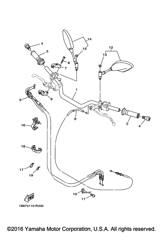 Steering handle & cable