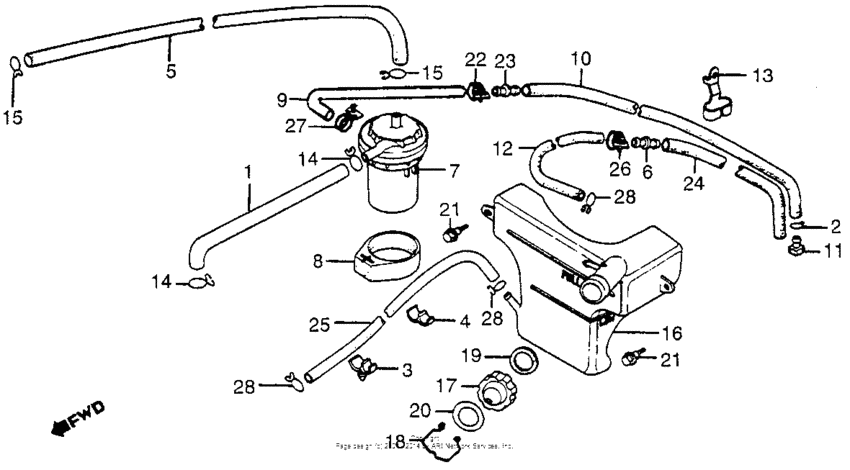 Reserve tank + breather separator